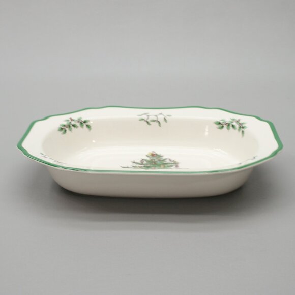 Spode Oval Serving Bowl Vegetable Dish 11.5"x8.5" Christmas Tree England S3324-V - Picture 2 of 6